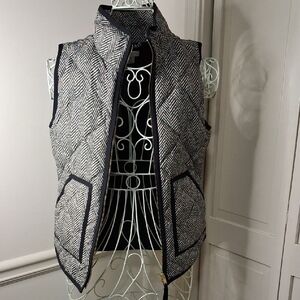 J. Crew Black and White Quilted Vest